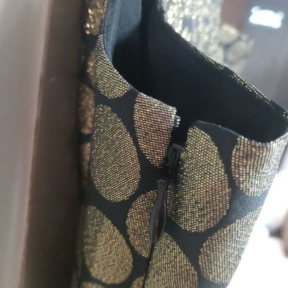 J.Crew Factory Sz. 2 New Metallic Dot Jacquard V-neck Dress Party Holiday - Picture 11 of 11